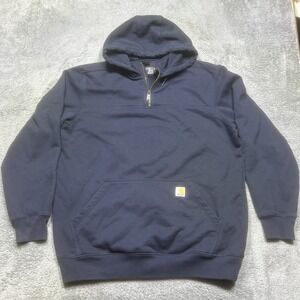 Carhartt Rain Defender 1/4 Zip Pullover Hoodie Men XLT TALL Loose Fit 100617 472